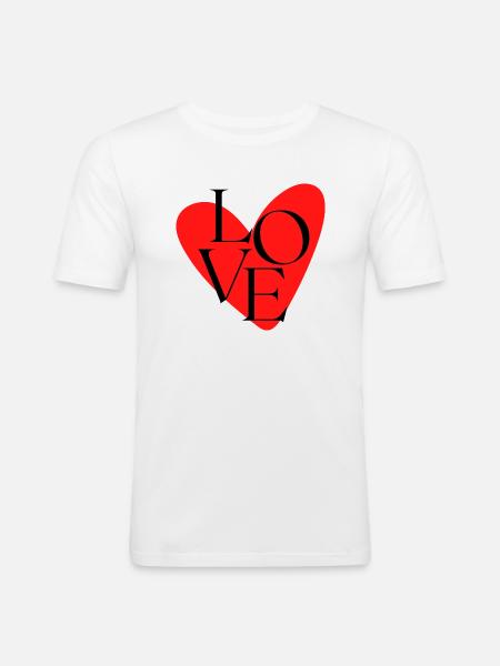 Heart - Men's Slim Fit T-Shirt - white