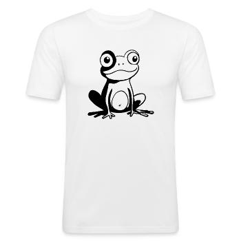 Frosch Amphibie Kröte - Männer Slim Fit T-Shirt - Weiß - Vorne - Nik (191cm)
