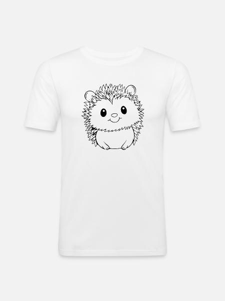 Igel Wald Stachelig Tier - Männer Slim Fit T-Shirt - Weiß