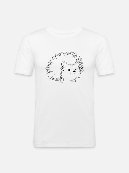 Igel Wald Stachelig Tier - Männer Slim Fit T-Shirt - Weiß