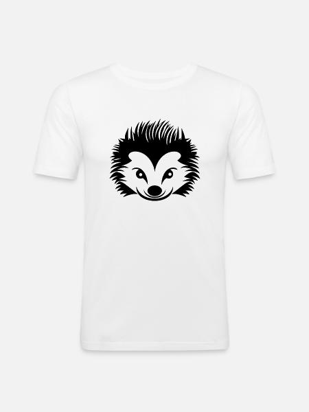 Igel Wald Stachelig Tier - Männer Slim Fit T-Shirt - Weiß