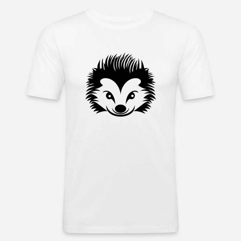 Hérisson Forest Prickly Animal - T-shirt près du corps Homme - blanc