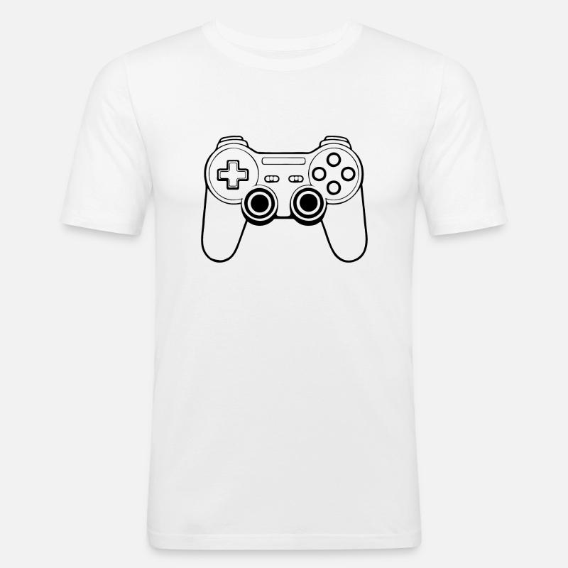 Controller Gaming Videospiele Gamepad - Männer Slim Fit T-Shirt - Weiß