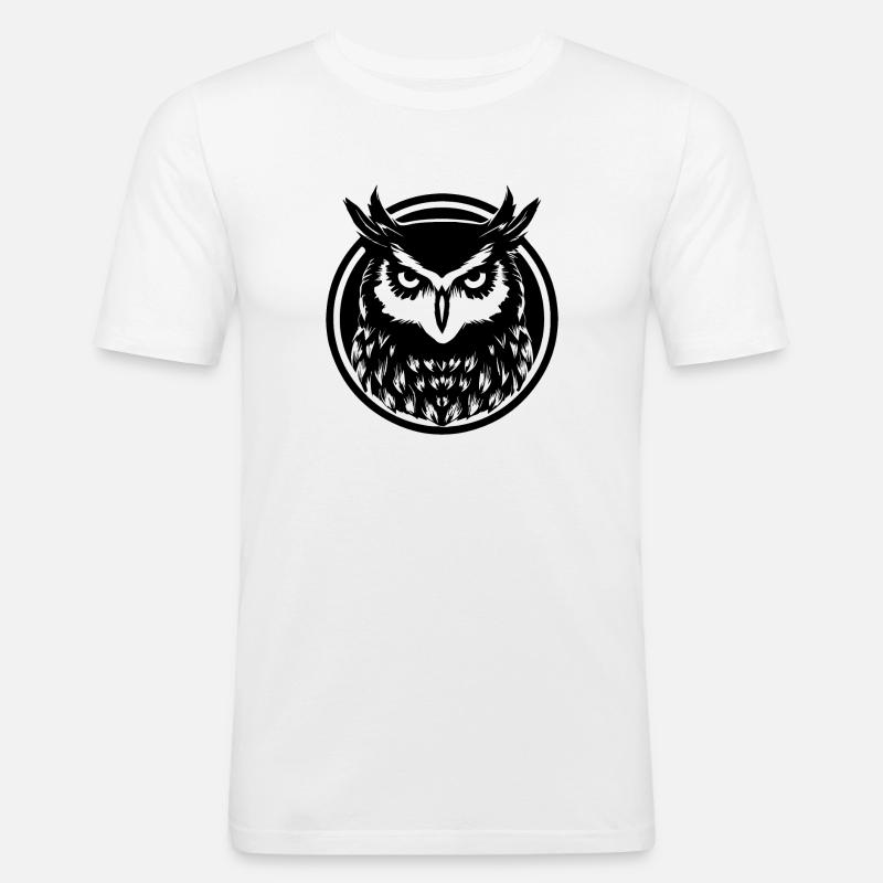 Eule Eulen Vogel Vögel - Männer Slim Fit T-Shirt - Weiß