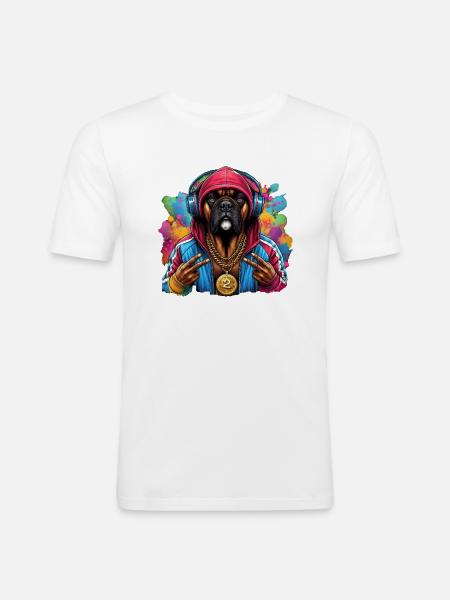 Boxer Dog Art - Men's Slim Fit T-Shirt - white