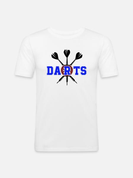 fléchettes - T-shirt près du corps Homme - blanc