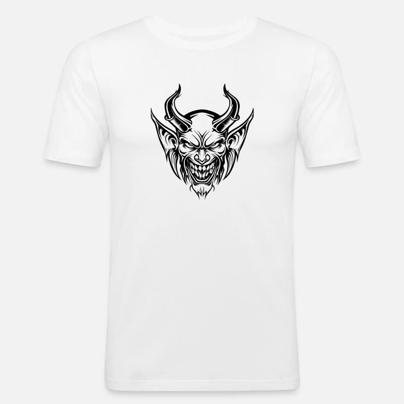 Teufel Dämon Satan - Männer Slim Fit T-Shirt - Weiß