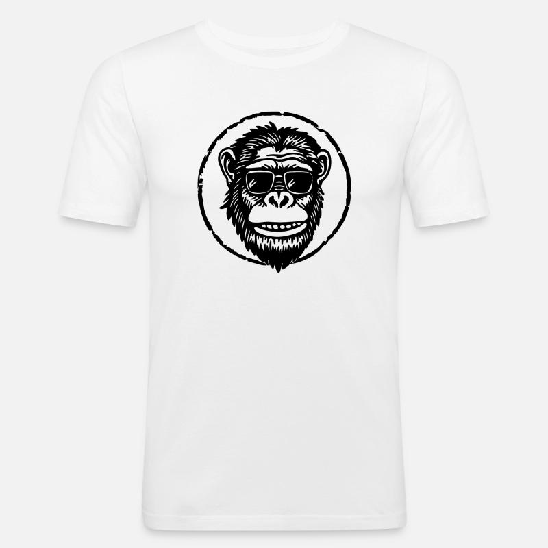 Monkey Monkey Face - Men's Slim Fit T-Shirt - white