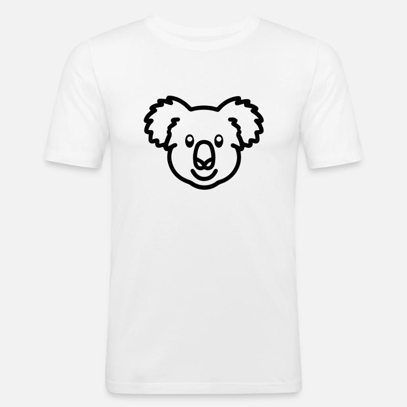 Koala - Männer Slim Fit T-Shirt - Weiß