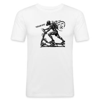 Gym à vapeur - T-shirt près du corps Homme - blanc - Devant - Nik (191cm)