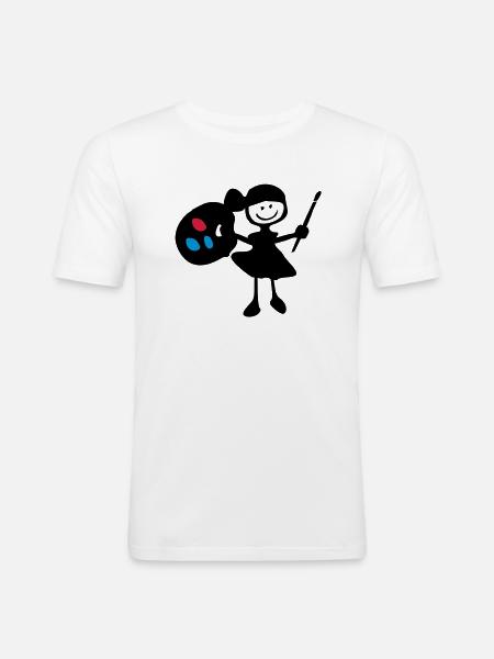 painter_girl - Men's Slim Fit T-Shirt - white