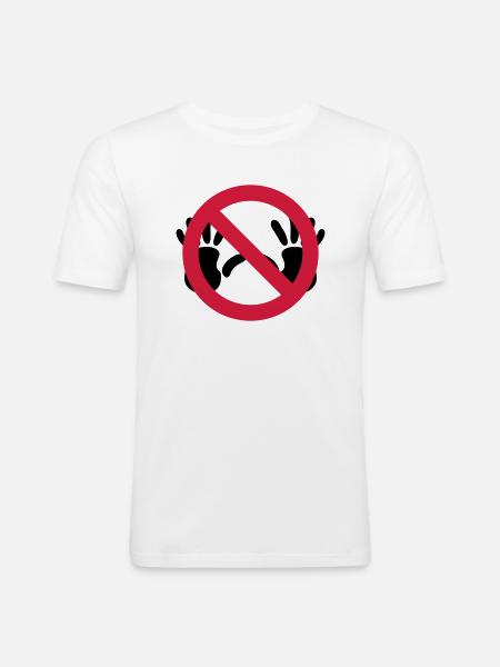 Nix grapschen SVG - Männer Slim Fit T-Shirt - Weiß