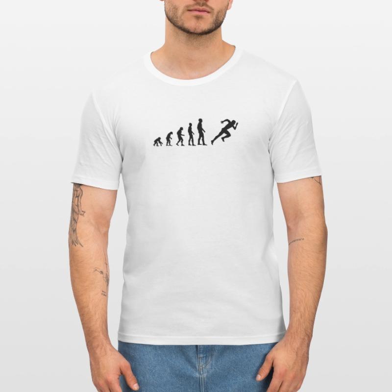 Running human evolution runner sprint Men's Slim Fit T-Shirt