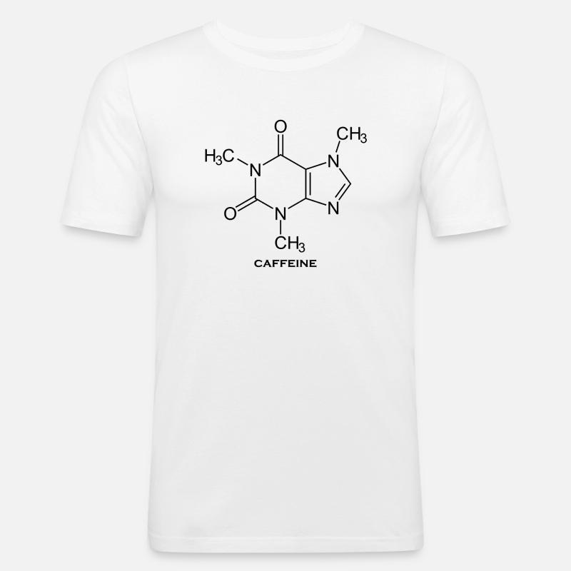 Koffein Strukturformel - Männer Slim Fit T-Shirt - Weiß