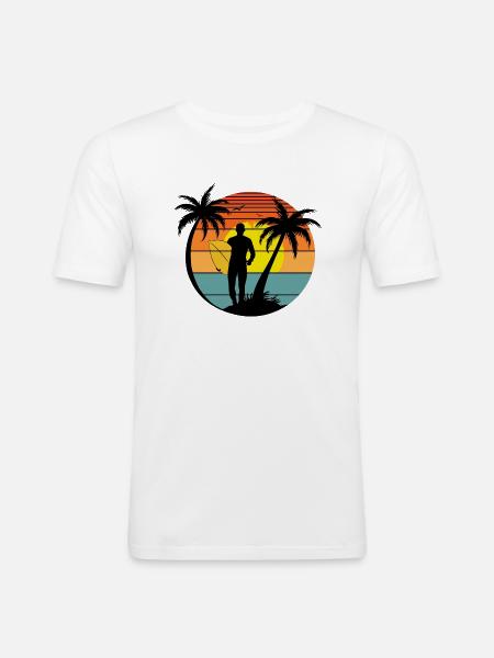 SURF-STIL - Männer Slim Fit T-Shirt - Weiß