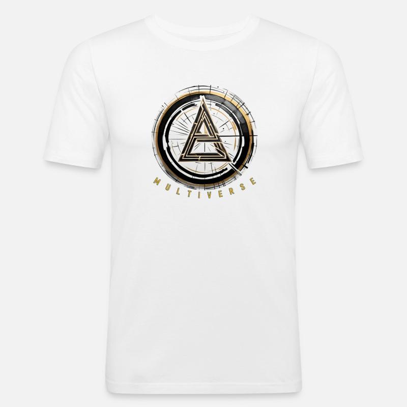 Multiversum - Männer Slim Fit T-Shirt - Weiß