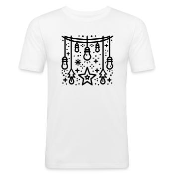 String Lights - Men's Slim Fit T-Shirt - white - Front - Nik (191cm)