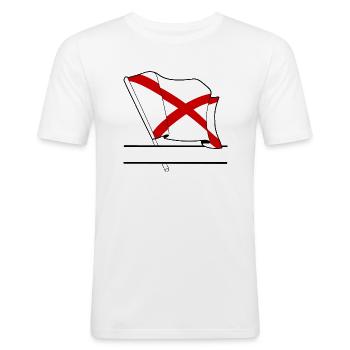 Flag Alabama text banner - Men's Slim Fit T-Shirt - white - Front - Nik (191cm)