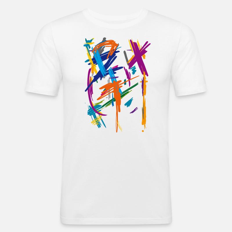 Kunst - Männer Slim Fit T-Shirt - Weiß