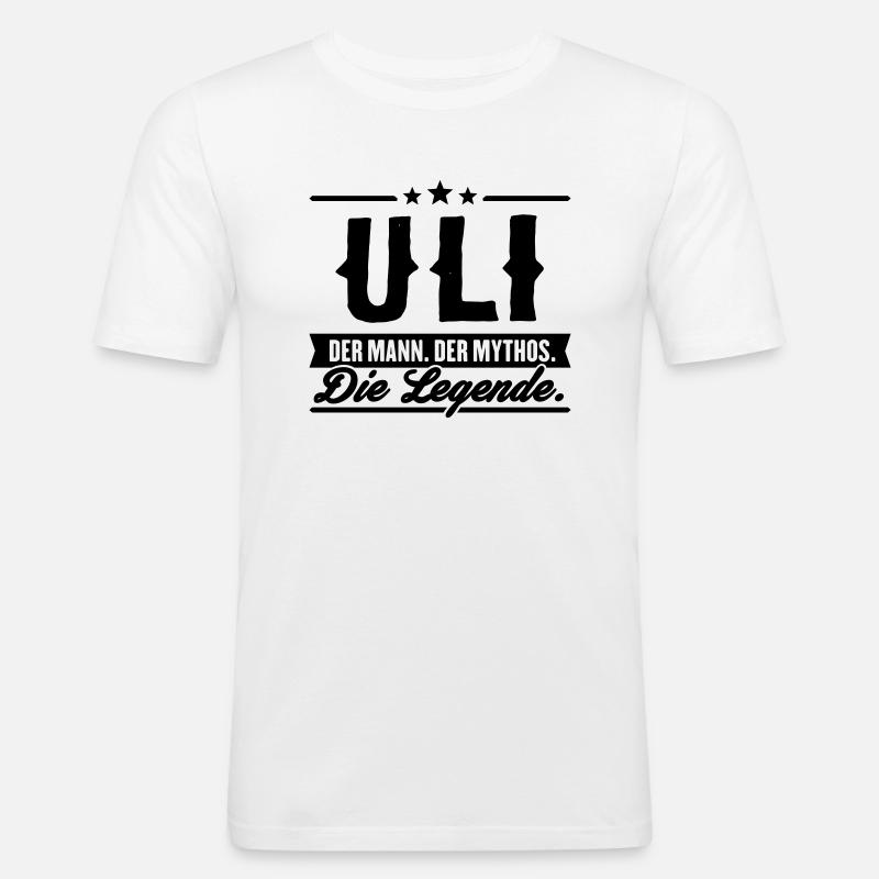 Mann Mythos Legende Uli - Männer Slim Fit T-Shirt - Weiß