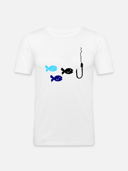 Fishing Fish - Men's Slim Fit T-Shirt - white