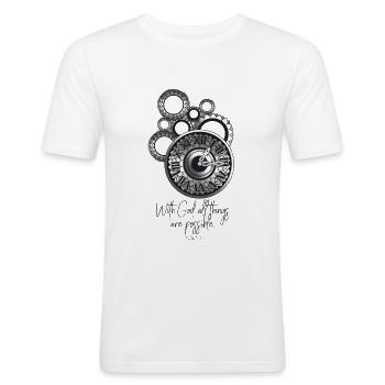 Bible quote christian - Men's Slim Fit T-Shirt - white - Front - Nik (191cm)
