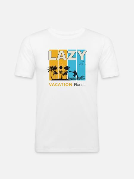 Lazy vacation Florida - Men's Slim Fit T-Shirt - white