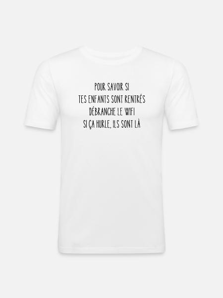 débranche le wifi - T-shirt près du corps Homme - blanc