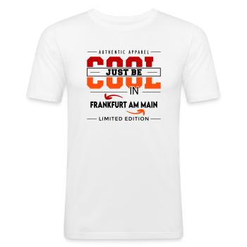 Frankfurt am Main Meine Stadt Cool I Love Reise - Männer Slim Fit T-Shirt - Weiß - Vorne - Nik (191cm)