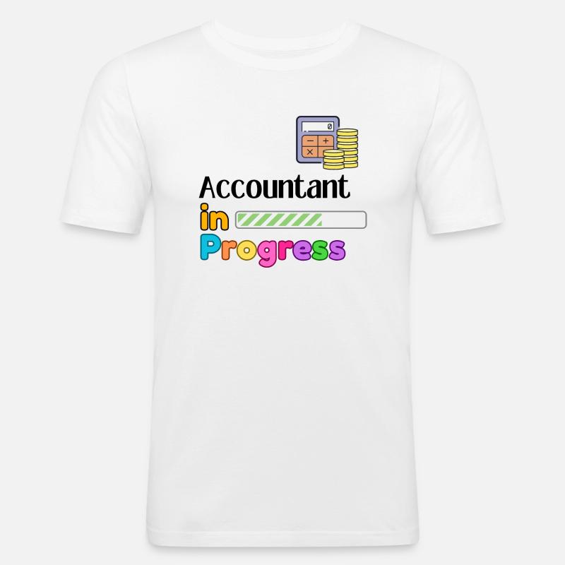 Accountant in progress Bester Buchhalter-Student - Männer Slim Fit T-Shirt - Weiß