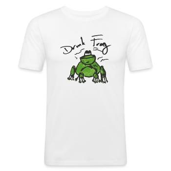 Drunk Frog - Men's Slim Fit T-Shirt - white - Front - Nik (191cm)
