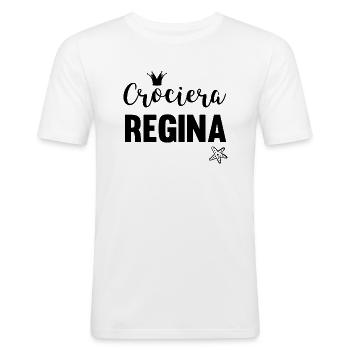 Crociera Regina Croisière Queen Kreuzfahrt Ges - T-shirt près du corps Homme - blanc - Devant - Nik (191cm)