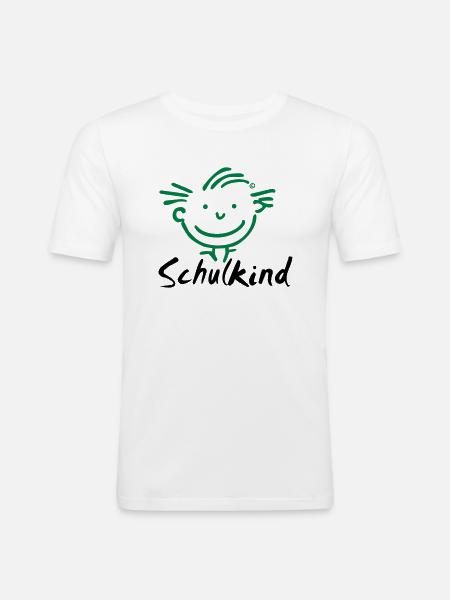 Junge Schulkind - Männer Slim Fit T-Shirt - Weiß