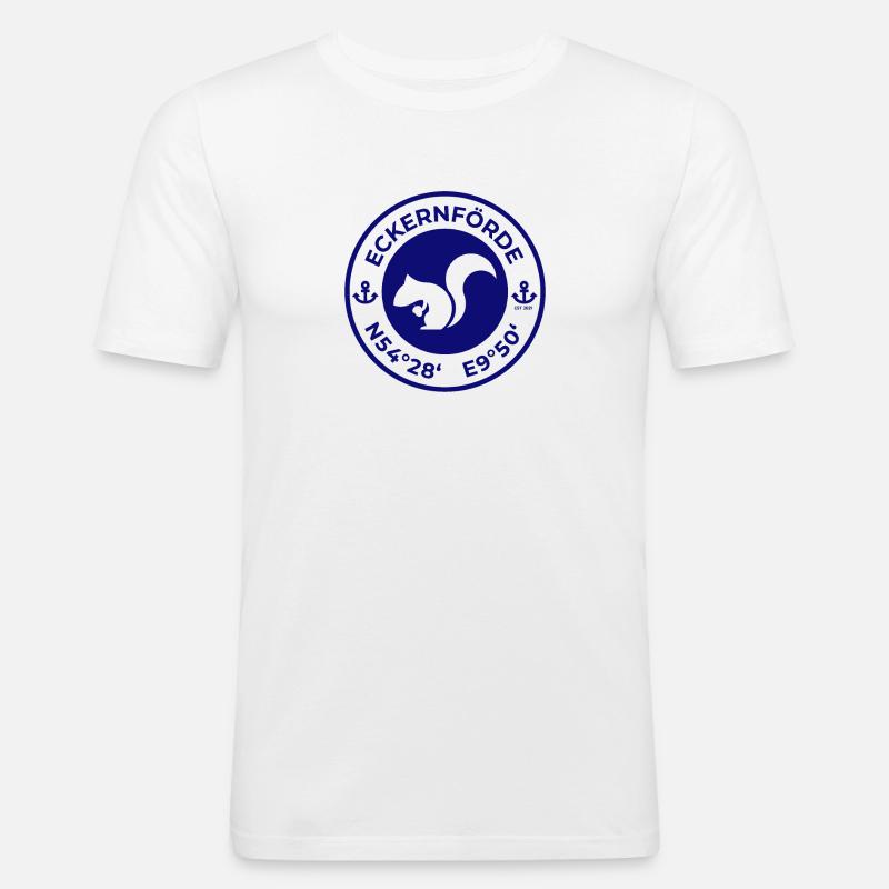 Eckernförde Eichhörnchen Navi - Männer Slim Fit T-Shirt - Weiß