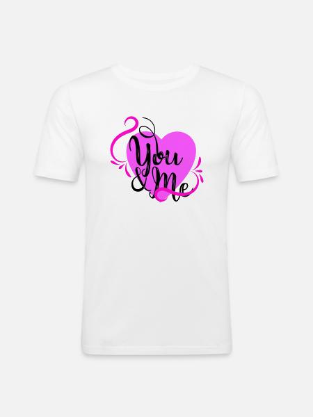 YOU AND ME - Men's Slim Fit T-Shirt - white