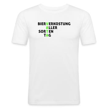 VATA TAG - Männer Slim Fit T-Shirt - Weiß - Vorne - Nik (191cm)