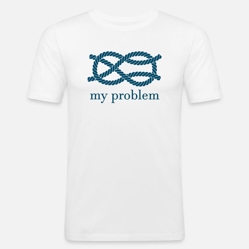 knot my problem - Männer Slim Fit T-Shirt - Weiß