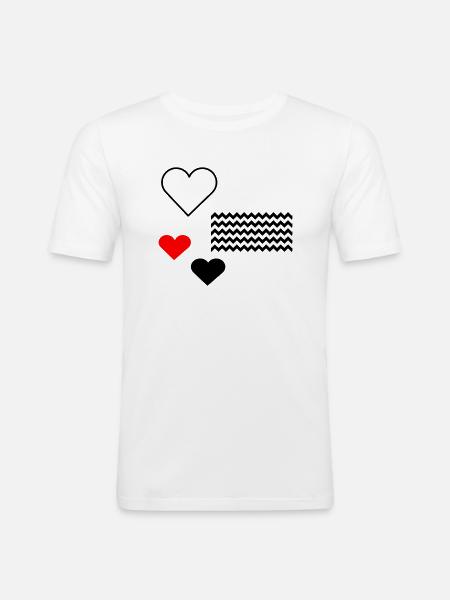 Design Herz - Männer Slim Fit T-Shirt - Weiß