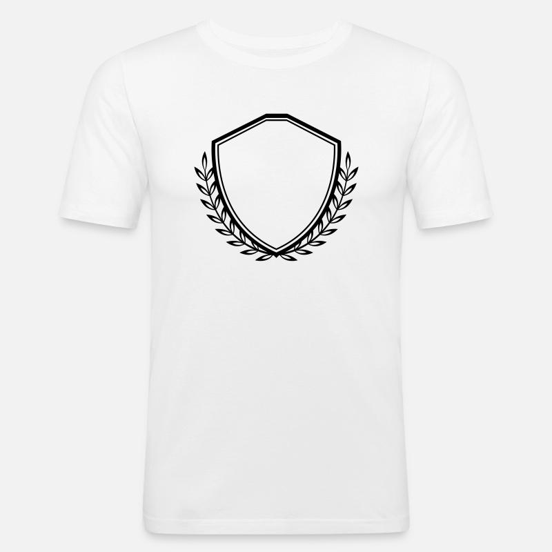 wappen crest - Männer Slim Fit T-Shirt - Weiß