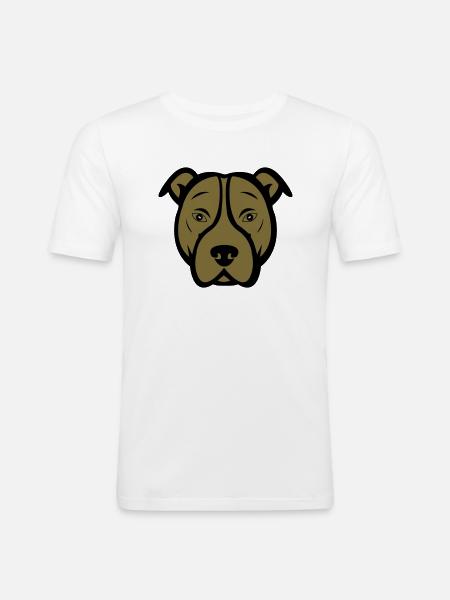 Chien - T-shirt près du corps Homme - blanc