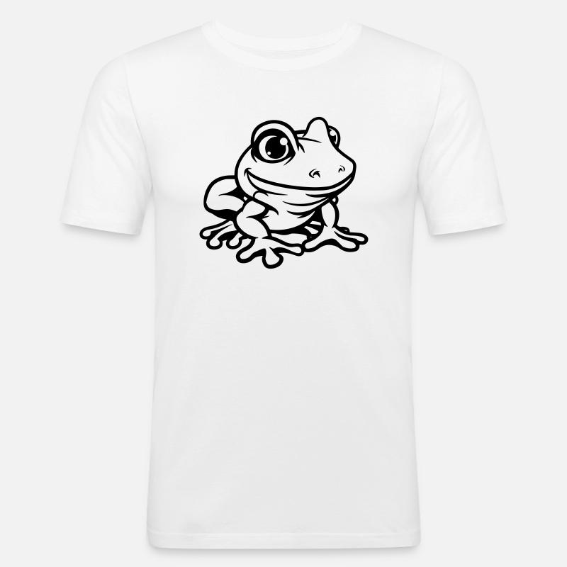 frosch comic - Männer Slim Fit T-Shirt - Weiß