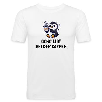 Pinguin - Männer Slim Fit T-Shirt - Weiß - Vorne - Nik (191cm)