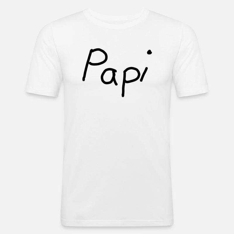 Papi - Männer Slim Fit T-Shirt - Weiß