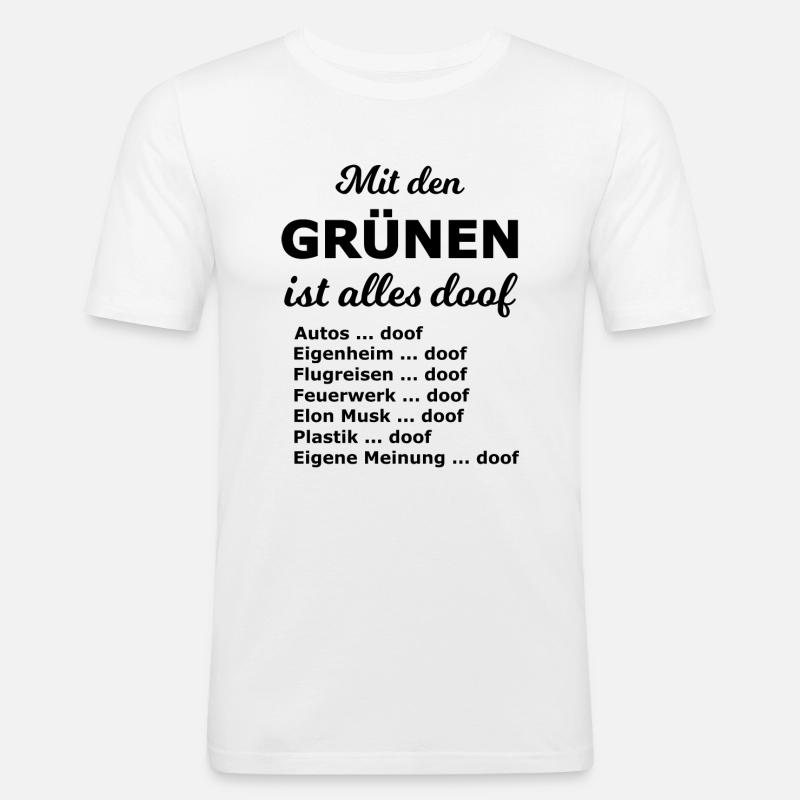 Sprüche zu den Wahlen - Männer Slim Fit T-Shirt - Weiß