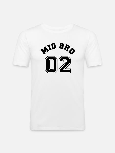 Mid Bro 02 - Middle Brother - Men's Slim Fit T-Shirt - white