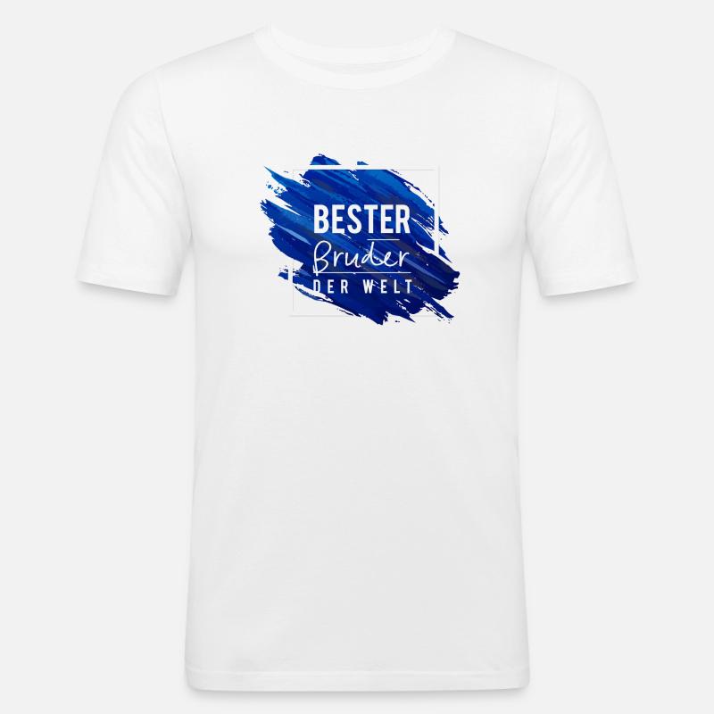 Bester Bruder der Welt 2 - Männer Slim Fit T-Shirt - Weiß