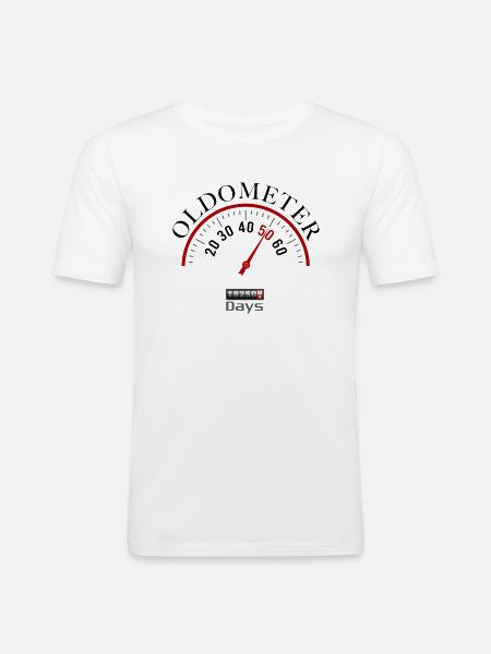 50th Birthday Oldometer - Men's Slim Fit T-Shirt - white