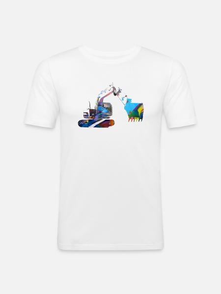 bagger,baggerfahren,baggerfahren,graffiti - Männer Slim Fit T-Shirt - Weiß