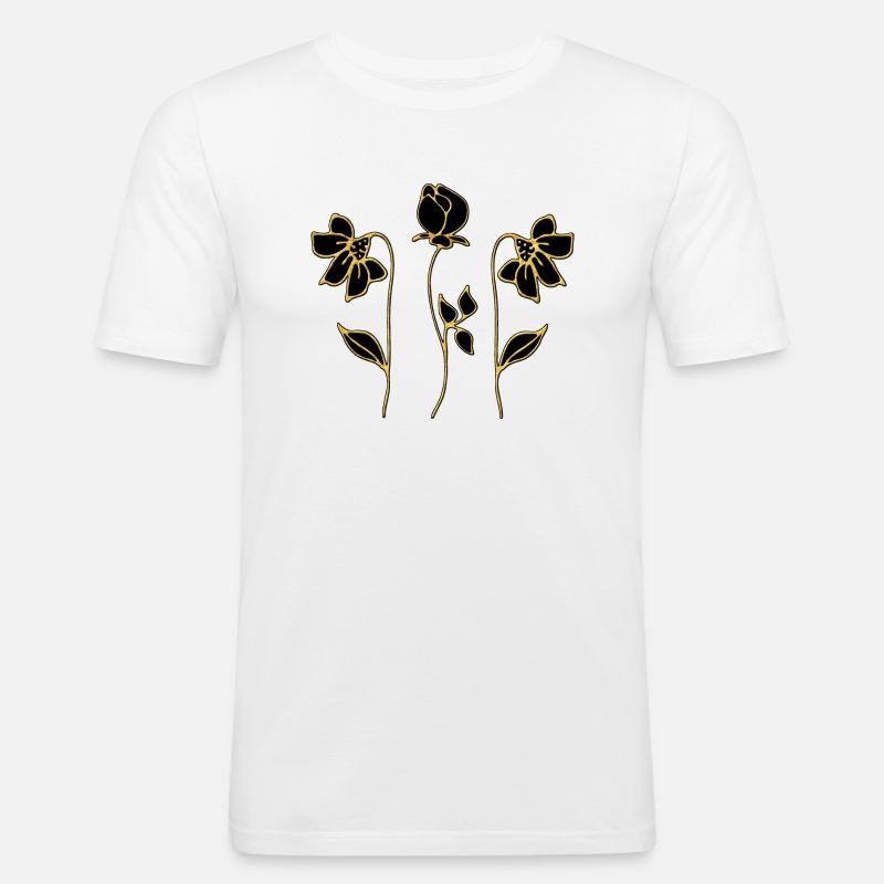 Blumen - Männer Slim Fit T-Shirt - Weiß