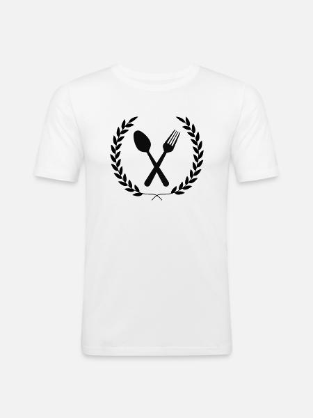 Pro Chef Cuosinier logo - Men's Slim Fit T-Shirt - white